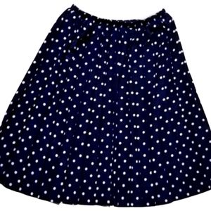 Vintage Pleated Blue Polka Dot Skirt XS / S